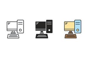 desktop icons symbol vector elements for infographic web