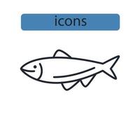 iconos de peces símbolo elementos vectoriales para web infográfico vector