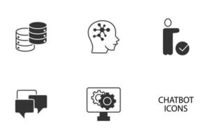 conjunto de iconos de chatbot. elementos de vector de símbolo de paquete de chatbot para web de infografía