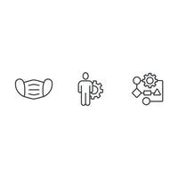 Arbeitsschutzmanagement system icons set .  Arbeitsschutzmanagement system pack symbol vector elements for infographic web