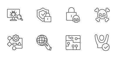 cyber security and brech data web icons set .  cyber security and brech data web pack symbol vector elements for infographic web