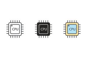 cpu iconos símbolo elementos vectoriales para infografía web vector