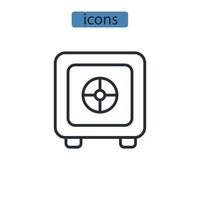 iconos seguros símbolo elementos vectoriales para web infográfico vector