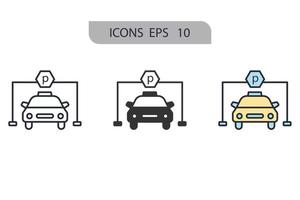 iconos de estacionamiento símbolo elementos vectoriales para web infográfico vector