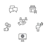 B2C, business to consumer icons set . B2C, business to consumer pack symbol vector elements for infographic web