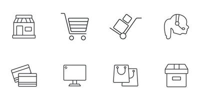 online shopping icons set .  online shopping pack symbol vector elements for infographic web