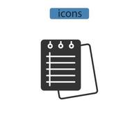 iconos de papel de cuaderno símbolo elementos vectoriales para web infográfico vector