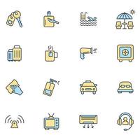 hotel service icons set . hotel service pack symbol vector elements for infographic web