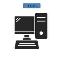 iconos de escritorio símbolo elementos vectoriales para infografía web vector