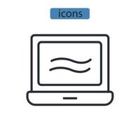 laptop icons symbol vector elements for infographic web
