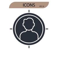 iconos de personalidad símbolo elementos vectoriales para web infográfico vector