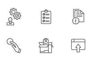 release managing icons set . release managing pack symbol vector elements for infographic web