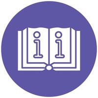 estilo de icono de información de libro vector