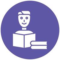 Man Reading Book Icon Style vector