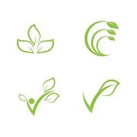 Green leaf illustration nature logo design vector