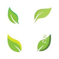 Green leaf illustration nature logo design vector