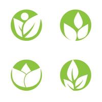 Green leaf illustration nature logo design vector