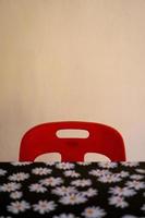Table and chair with a copy space. photo