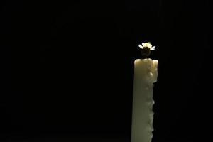 Creative concept of candle with a copy space. photo