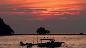 Sunset over ocean landscape, Nai Yang beach, Phuket, Thailand. video