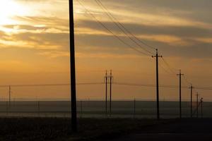 designed poles and metal wires photo