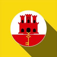 país gibraltar. bandera gibraltareña ilustración vectorial vector