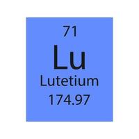 Lutetium symbol. Chemical element of the periodic table. Vector illustration.