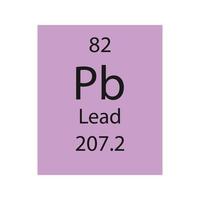 Lead symbol. Chemical element of the periodic table. Vector illustration.