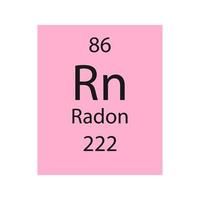 Radon symbol. Chemical element of the periodic table. Vector illustration.