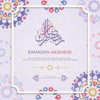 Ramadan in Arabic Calligraphy greeting card, with a new model ornament with a classic concept. vector Illustration