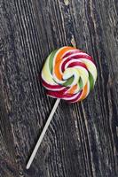 colorful lollipop on stick photo