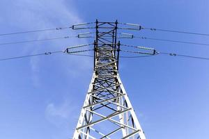 designed poles and metal wires photo