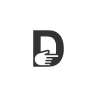 Letter combined with a hand cursor icon illustration vector