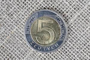 moneda de 5 zloty de polonia foto