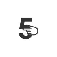 Number combined with a hand cursor icon illustration vector