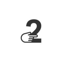 Number combined with a hand cursor icon illustration vector