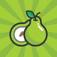 Pear fruit or juice product Element Design Vector And Illustration