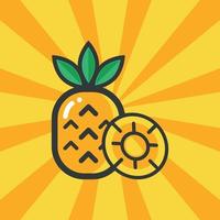 vector e ilustración de diseño de elemento de producto de fruta o jugo de piña