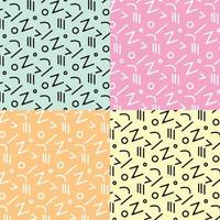 abstract line art background in four style color vector