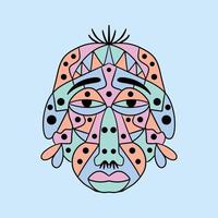 unique creative head design abstract colorful multicolor cubism surrealism style artwork premium vector