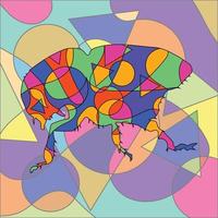 abstract colorful insects design cubism surrealism style premium vector