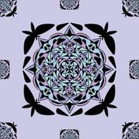 Mandala art abstract colorful seamless pattern cubism surrealism style premium vector