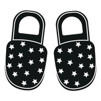 home slippers black outline, vector illustration