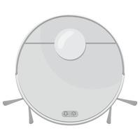 Robot vacuum cleaner isolated on a white background top view vector