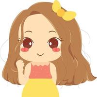 Cute Girl Cheering Up Cartoon Illustration vector