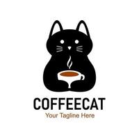 coffee cat logo vector