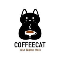 logotipo de gato de café vector