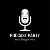 logotipo de la fiesta de podcasts vector