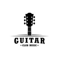 logotipo del club de música de guitarra vector