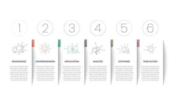 Creative minimal business infographic template.Timeline processes with paper cut design and 6 options, steps or parts for banner or slide presentation.Simple workflow layout design element with icons. vector